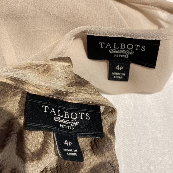 Talbots leopard sleeveless blouse bowtie cami 4P - Picture 15 of 16